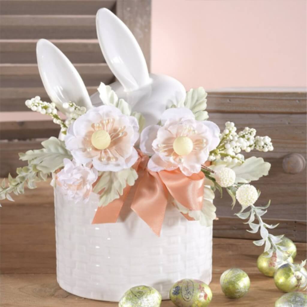 Keramická dóza Coniglio – bílá s oušky, dvě velikosti